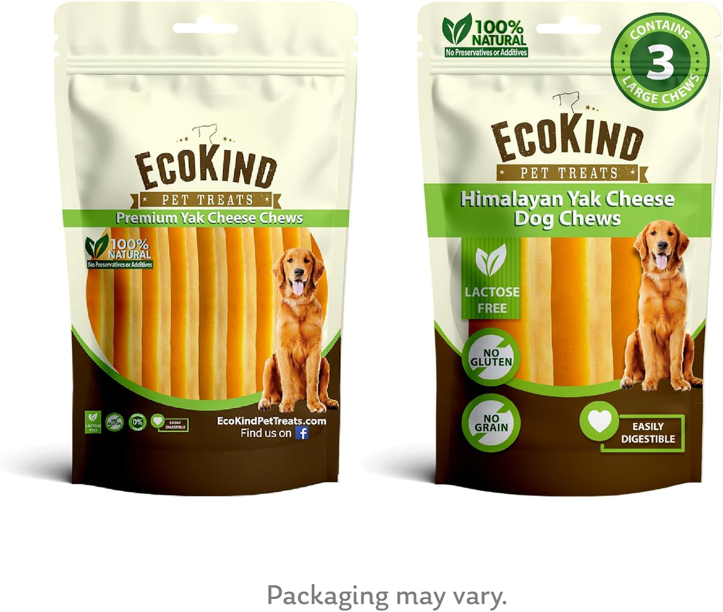 EcoKind Premium Gold Yak Cheese Himalayan Dog Chews, Healthy Dog Treats, Yak Chews for Small Dogs, All Natural, Long Lasting Dog Chew for Aggressive Chewers, High Protein Puppy Treat, Small - 8 Chews