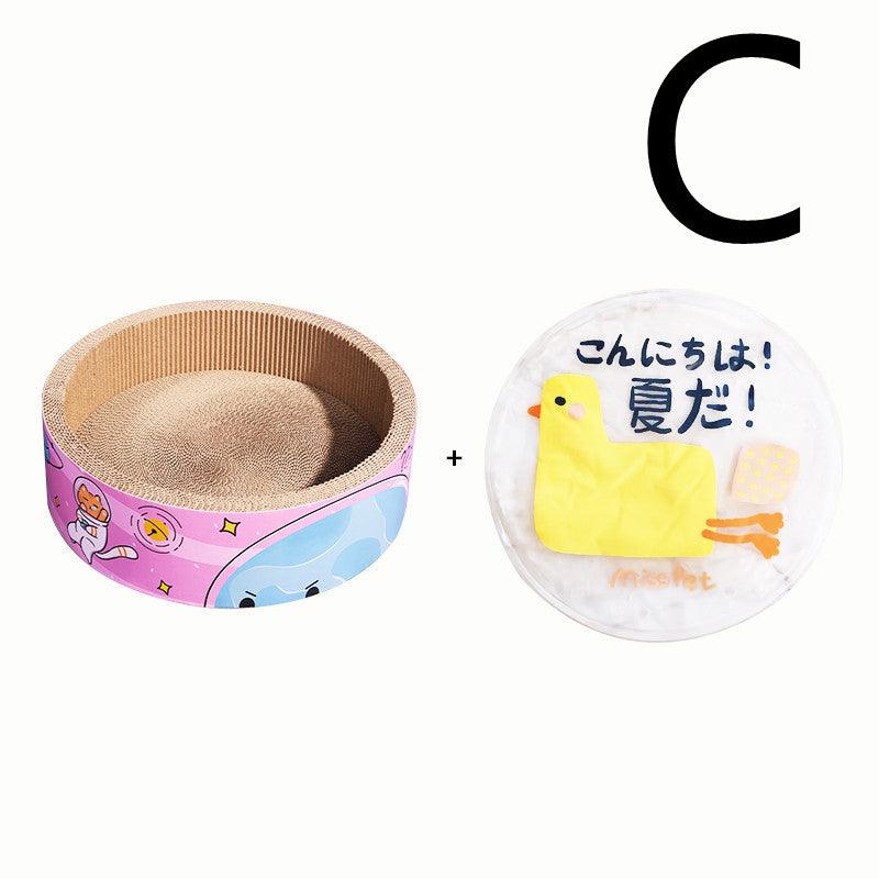 Round Pink Cat Scratcher: Stylish And Durable Bowl-Shaped Claw Grinding Solution