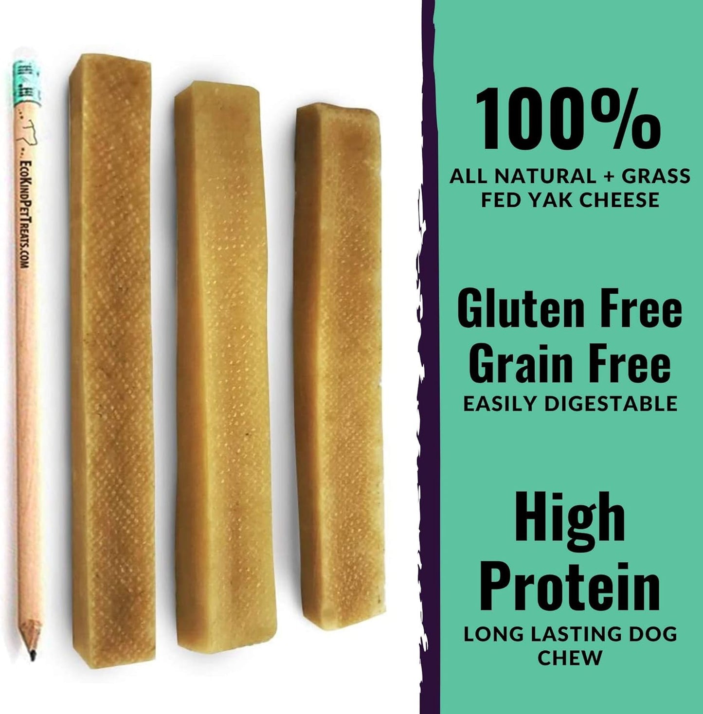 EcoKind Premium Gold Yak Cheese Himalayan Dog Chews, Healthy Dog Treats, Yak Chews for Small Dogs, All Natural, Long Lasting Dog Chew for Aggressive Chewers, High Protein Puppy Treat, Small - 8 Chews