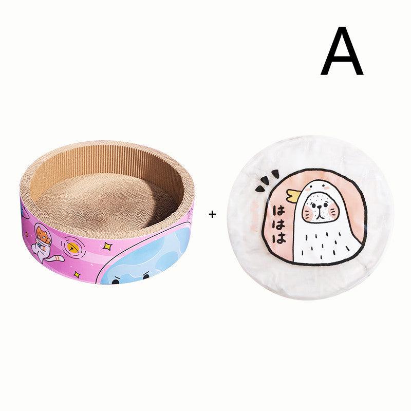 Round Pink Cat Scratcher: Stylish And Durable Bowl-Shaped Claw Grinding Solution