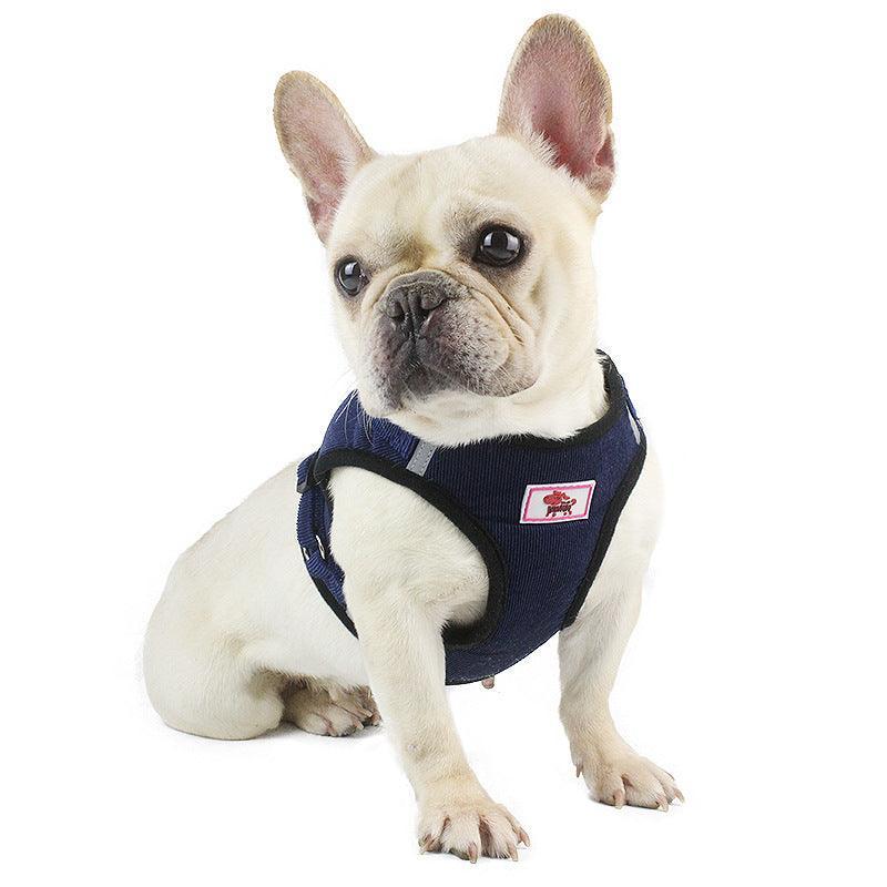 Breathable Vest-Style Puppy Chest Harness With Traction Rope