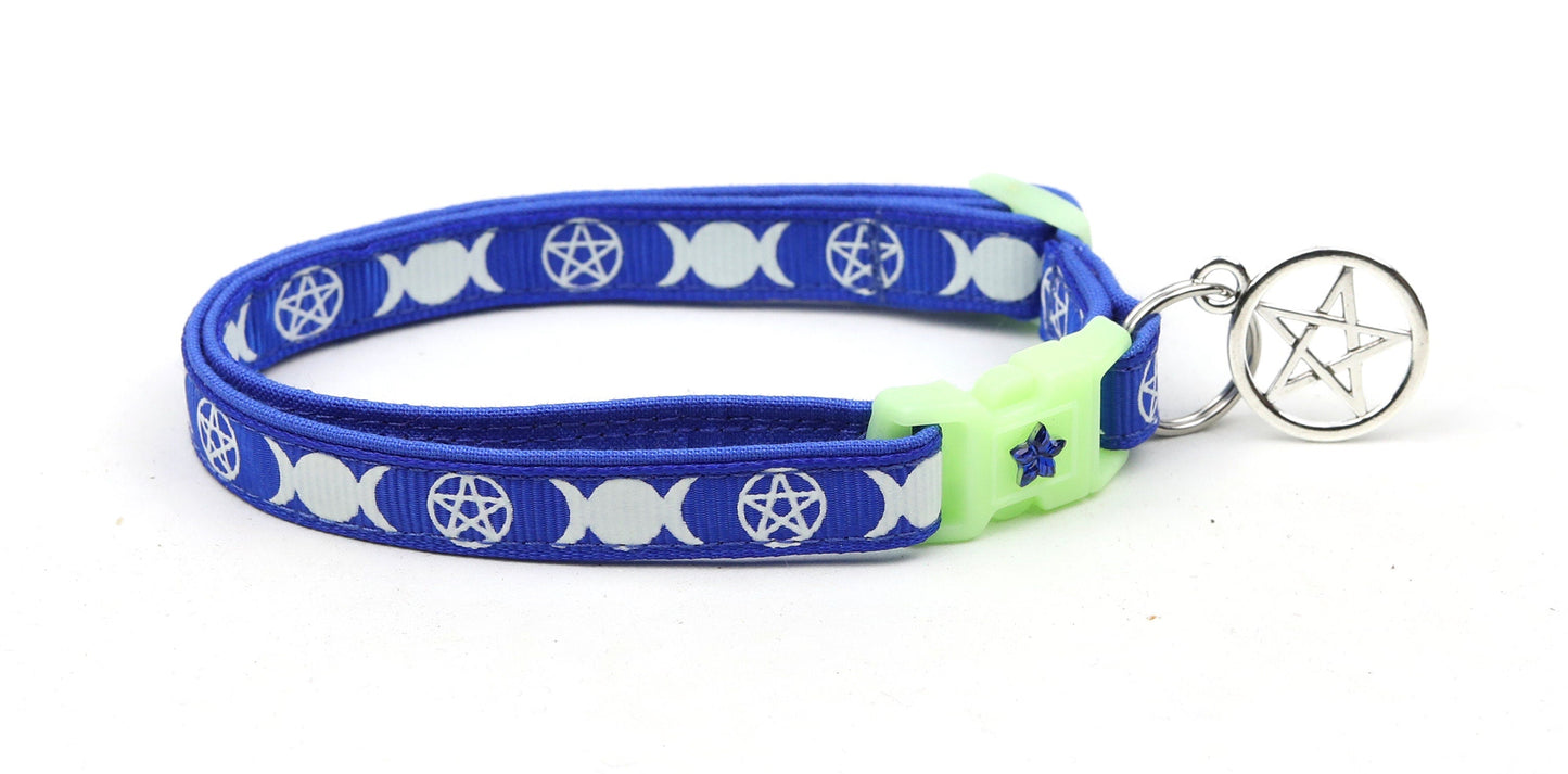 Witch's Familiar on Royal Blue Cat Collar
